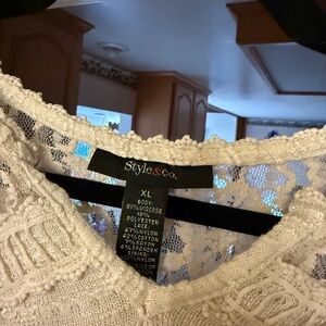 Style & Co. Women's Lace Chemise - Cream